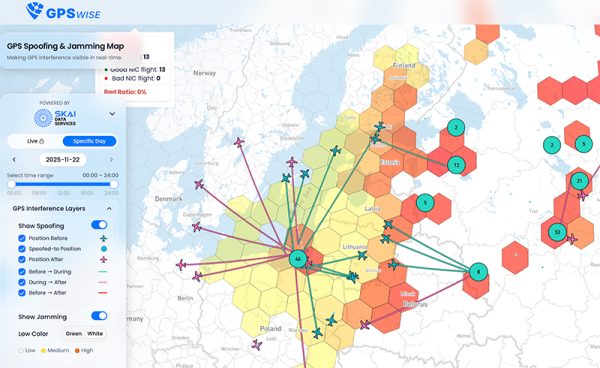 GPS traucējumu karte