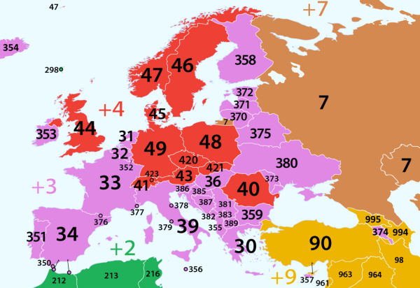 Starptautisko tālsarunu kodu karte